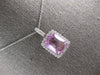LARGE 5.1CT DIAMOND & AAA PINK SAPPHIRE 14KT WHITE GOLD EMERALD CUT HALO PENDANT