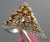 LARGE 1.22CT WHITE & PINK DIAMOND 18KT WHITE & ROSE GOLD V SHAPE CROWN FUN RING