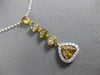 2.07CT WHITE & MULTI COLOR FANCY DIAMOND 18K 2 TONE GOLD TEAR DROP LOVE NECKLACE