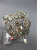 LARGE 2.68CT WHITE & PINK DIAMOND 18K WHITE & ROSE GOLD MULTI SHAPE WEB FUN RING