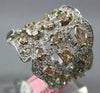 LARGE 2.68CT WHITE & PINK DIAMOND 18K WHITE & ROSE GOLD MULTI SHAPE WEB FUN RING