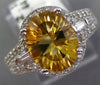 2.63CT DIAMOND & AAA CITRINE 14K WHITE GOLD OVAL ROUND & BAGUETTE PROMISE RING
