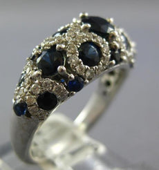 2.37CT DIAMOND & AAA SAPPHIRE 14K WHITE GOLD MULTI CIRCULAR ANNIVERSARY FUN RING