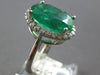 EXTRA LARGE 6.93CT DIAMOND AAA EMERALD 14KT WHITE GOLD OVAL HALO ENGAGEMENT RING