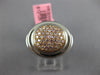 LARGE .77CT PINK DIAMOND 18KT WHITE & ROSE GOLD 3D CLUSTER OVAL UNISEX FUN RING