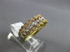 ESTATE WIDE .33CT DIAMOND 14KT TRI COLOR GOLD FILIGREE MILGRAIN ANNIVERSARY RING