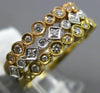 ESTATE WIDE .33CT DIAMOND 14KT TRI COLOR GOLD FILIGREE MILGRAIN ANNIVERSARY RING