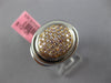 LARGE .77CT PINK DIAMOND 18KT WHITE & ROSE GOLD 3D CLUSTER OVAL UNISEX FUN RING