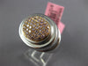 LARGE .77CT PINK DIAMOND 18KT WHITE & ROSE GOLD 3D CLUSTER OVAL UNISEX FUN RING