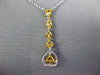 2.07CT WHITE & MULTI COLOR FANCY DIAMOND 18K 2 TONE GOLD TEAR DROP LOVE NECKLACE
