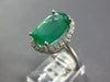 EXTRA LARGE 6.93CT DIAMOND AAA EMERALD 14KT WHITE GOLD OVAL HALO ENGAGEMENT RING