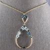 2.05CT DIAMOND & AAA BLUE TOPAZ 14KT 2 TONE GOLD TEAR DROP BY THE YARD NECKLACE