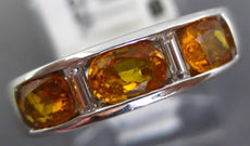 1.59CT DIAMOND AAA CITRINE 14K WHITE GOLD OVAL BAGUETTE CHANNEL ANNIVERSARY RING