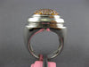LARGE .77CT PINK DIAMOND 18KT WHITE & ROSE GOLD 3D CLUSTER OVAL UNISEX FUN RING