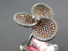 1.65CT WHITE & PINK DIAMOND 18KT WHITE & ROSE GOLD 3D 3 LEAF CLOVER FLOWER RING