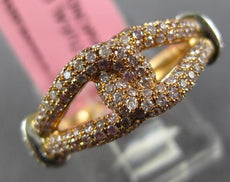 .68CT WHITE & LIGHT PINK DIAMOND 18KT WHITE & ROSE GOLD 3D LOVE KNOT FUN RING