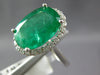 EXTRA LARGE 6.93CT DIAMOND AAA EMERALD 14KT WHITE GOLD OVAL HALO ENGAGEMENT RING