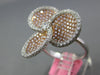 1.65CT WHITE & PINK DIAMOND 18KT WHITE & ROSE GOLD 3D 3 LEAF CLOVER FLOWER RING