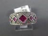.70CT DIAMOND & AAA RUBY 14K WHITE GOLD 3D PRINCESS CUT & ROUND ANNIVERSARY RING