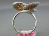 1.65CT WHITE & PINK DIAMOND 18KT WHITE & ROSE GOLD 3D 3 LEAF CLOVER FLOWER RING