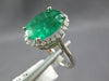 EXTRA LARGE 6.93CT DIAMOND AAA EMERALD 14KT WHITE GOLD OVAL HALO ENGAGEMENT RING