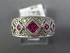 .70CT DIAMOND & AAA RUBY 14K WHITE GOLD 3D PRINCESS CUT & ROUND ANNIVERSARY RING