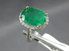EXTRA LARGE 6.93CT DIAMOND AAA EMERALD 14KT WHITE GOLD OVAL HALO ENGAGEMENT RING
