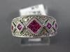.70CT DIAMOND & AAA RUBY 14K WHITE GOLD 3D PRINCESS CUT & ROUND ANNIVERSARY RING
