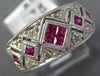 .70CT DIAMOND & AAA RUBY 14K WHITE GOLD 3D PRINCESS CUT & ROUND ANNIVERSARY RING