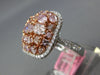 LARGE  2.94CT WHITE & PINK DIAMOND 18KT WHITE & ROSE GOLD 3D CLUSTER SQUARE RING