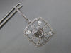 LARGE 2.14CT DIAMOND 18K WHITE GOLD ROUND BAGUETTE & PEAR SHAPE HANGING EARRINGS