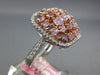 LARGE  2.94CT WHITE & PINK DIAMOND 18KT WHITE & ROSE GOLD 3D CLUSTER SQUARE RING