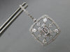 LARGE 2.14CT DIAMOND 18K WHITE GOLD ROUND BAGUETTE & PEAR SHAPE HANGING EARRINGS
