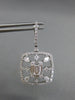 LARGE 2.14CT DIAMOND 18K WHITE GOLD ROUND BAGUETTE & PEAR SHAPE HANGING EARRINGS