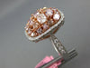 LARGE  2.94CT WHITE & PINK DIAMOND 18KT WHITE & ROSE GOLD 3D CLUSTER SQUARE RING
