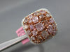 LARGE  2.94CT WHITE & PINK DIAMOND 18KT WHITE & ROSE GOLD 3D CLUSTER SQUARE RING