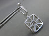 LARGE 2.14CT DIAMOND 18K WHITE GOLD ROUND BAGUETTE & PEAR SHAPE HANGING EARRINGS