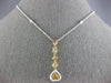 2.07CT WHITE & MULTI COLOR FANCY DIAMOND 18K 2 TONE GOLD TEAR DROP LOVE NECKLACE