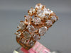 WIDE 3.91CT LIGHT PINK DIAMOND 18KT ROSE GOLD MULTI SHAPE 3 ROW ANNIVERSARY RING