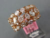 WIDE 3.91CT LIGHT PINK DIAMOND 18KT ROSE GOLD MULTI SHAPE 3 ROW ANNIVERSARY RING