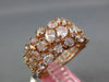 WIDE 3.91CT LIGHT PINK DIAMOND 18KT ROSE GOLD MULTI SHAPE 3 ROW ANNIVERSARY RING