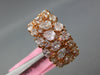 WIDE 3.91CT LIGHT PINK DIAMOND 18KT ROSE GOLD MULTI SHAPE 3 ROW ANNIVERSARY RING