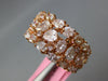 WIDE 3.91CT LIGHT PINK DIAMOND 18KT ROSE GOLD MULTI SHAPE 3 ROW ANNIVERSARY RING
