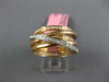 ESTATE LARGE 1.10CT WHITE & PINK DIAMOND 18KT WHITE & ROSE GOLD MULTI ROW RING