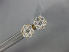 ESTATE .56CT DIAMOND 18KT YELLOW GOLD 3D CLUSTER FLOWER INVISIBLE STUD EARRINGS