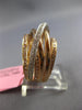 ESTATE LARGE 1.10CT WHITE & PINK DIAMOND 18KT WHITE & ROSE GOLD MULTI ROW RING