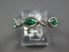 .89CT DIAMOND & AAA EMERALD 18K WHITE GOLD 3D ROUND & MARQUISE INFINITY FUN RING