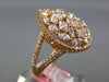 1.60CT LIGHT PINK & CANARY DIAMOND 18K YELLOW GOLD 3D CLUSTER TEAR DROP FUN RING