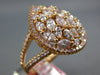 1.60CT LIGHT PINK & CANARY DIAMOND 18K YELLOW GOLD 3D CLUSTER TEAR DROP FUN RING