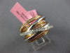 ESTATE LARGE 1.13CT WHITE & PINK DIAMOND 18K WHITE & ROSE GOLD 3D MULTI ROW RING